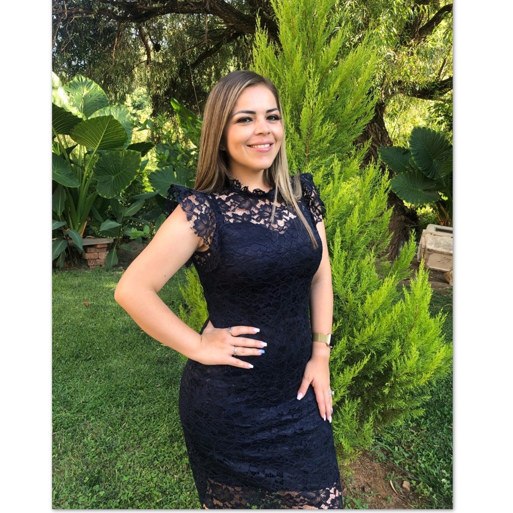 Enfocus Lace Navy Blue Dress